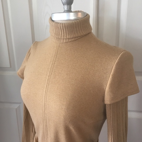 Vintage knit turtleneck jumper wool dress size sm - Picture 7 of 7